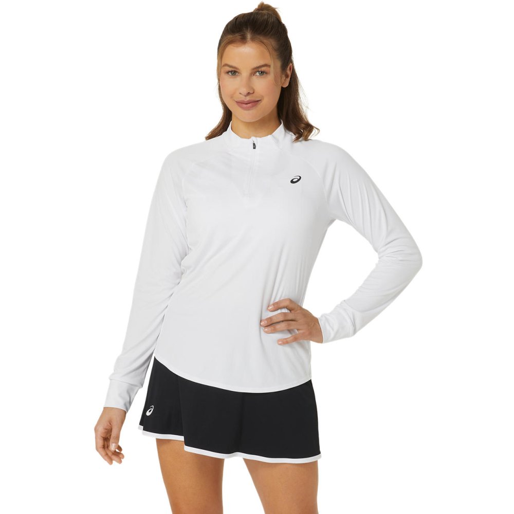 COURT LS 1/2 ZIP TOP Lady BRILL. WHITE/BRILL.WHITE 